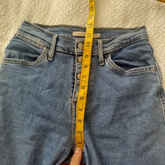 Levi's Mile High Cropped Wide Leg Jeans Sz 25 - Picture 9 of 10